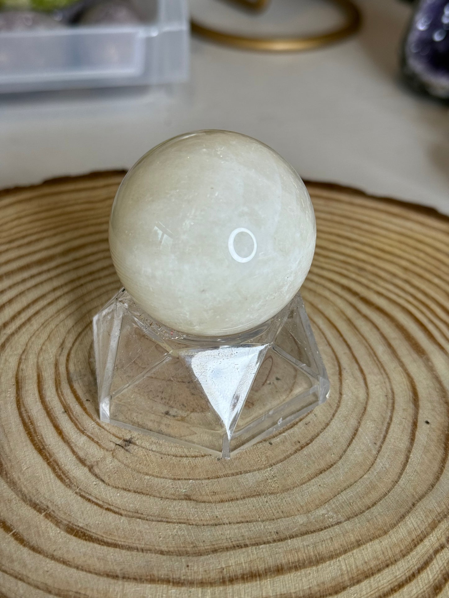 White Moonstone Spheres