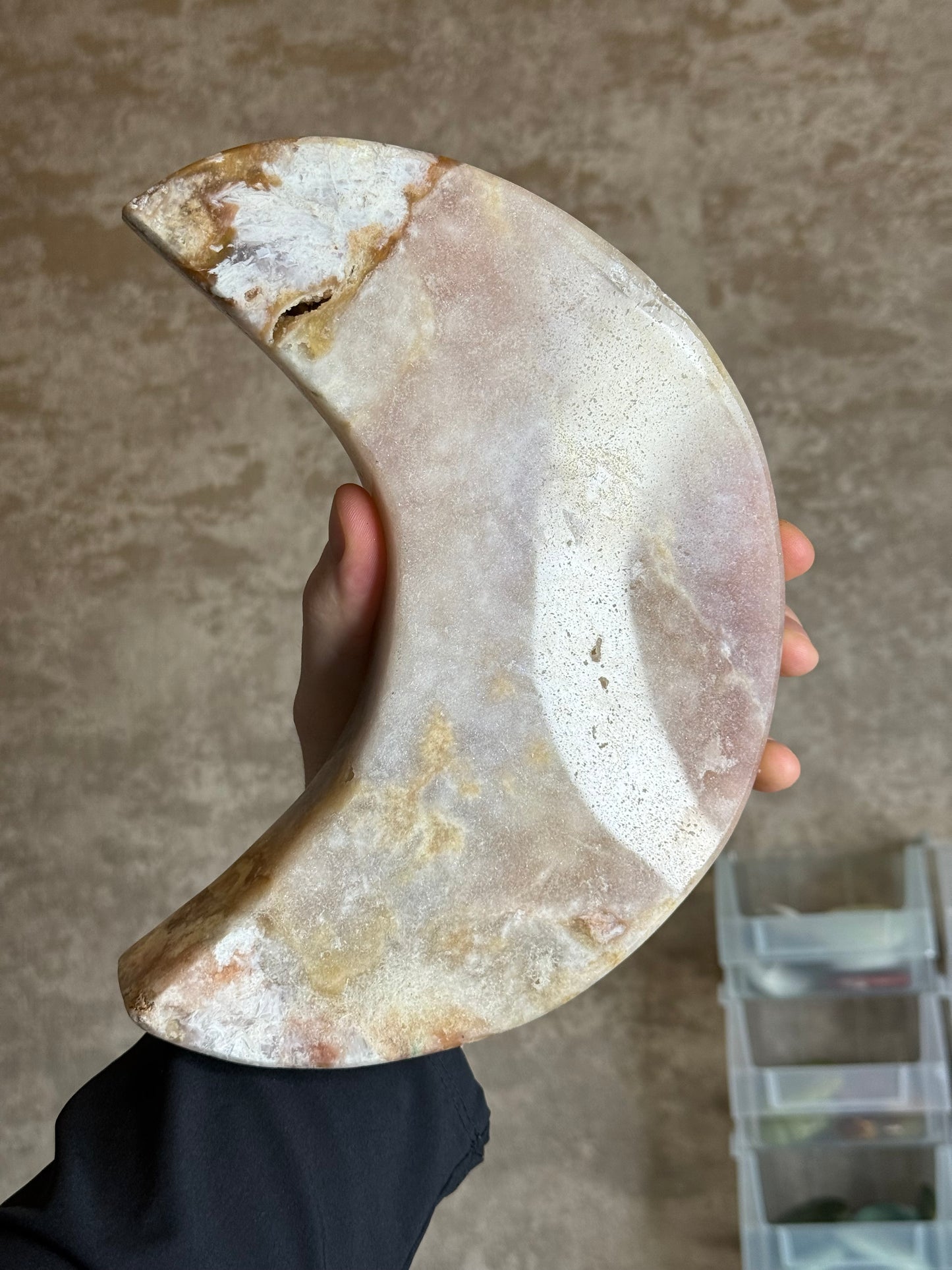 Pink Amethyst statement moon bowl