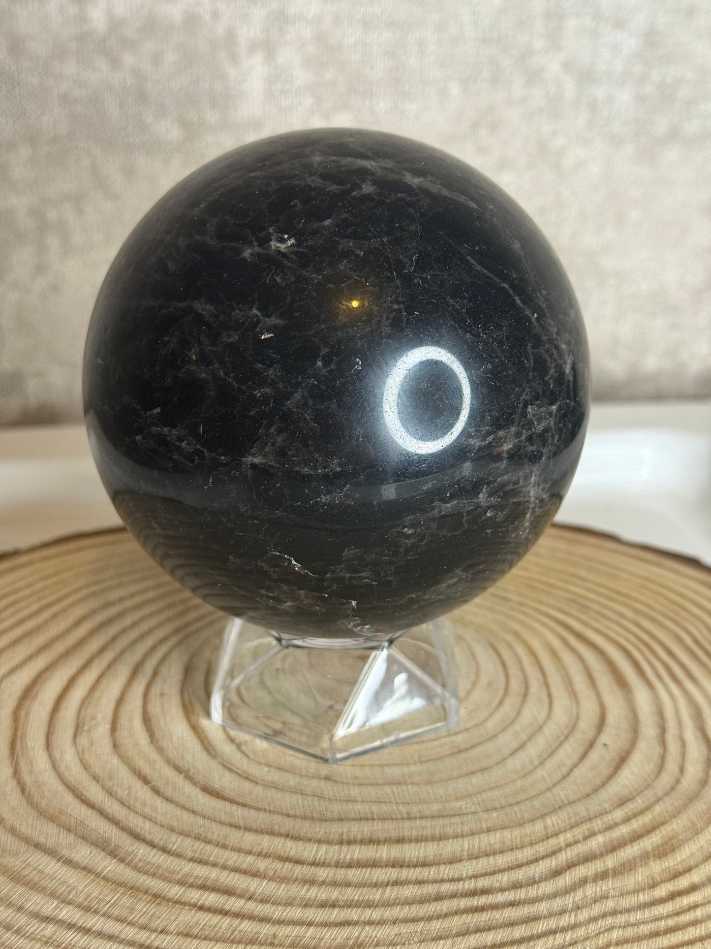 Black rose quartz sphere