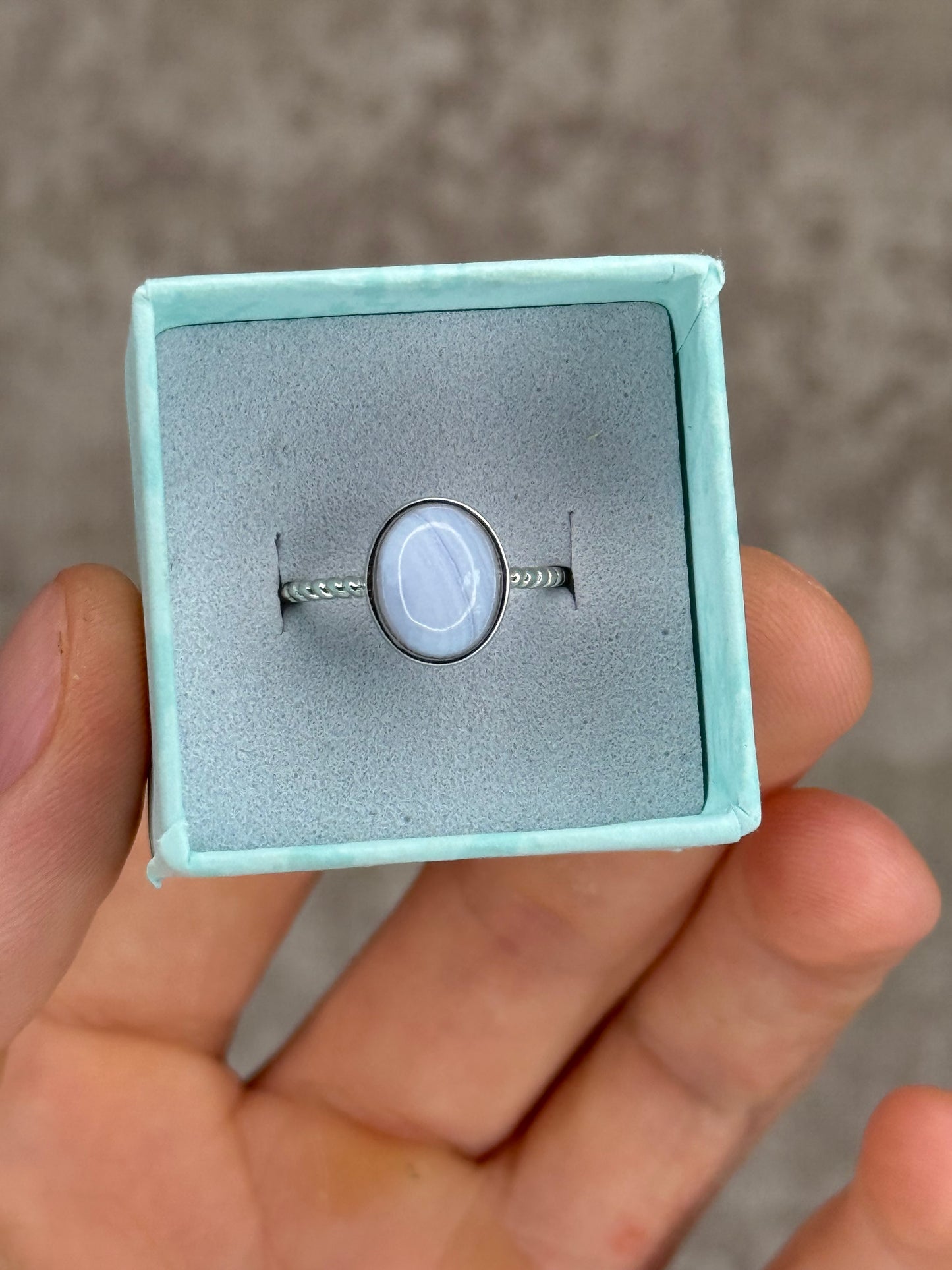 Blue lace ring