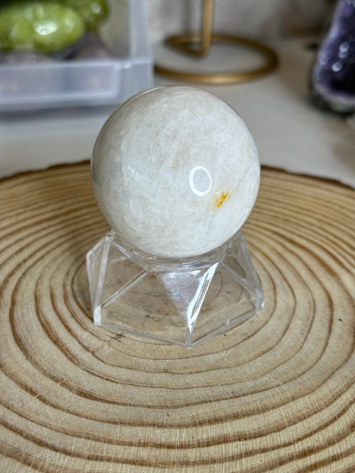 White Moonstone Spheres