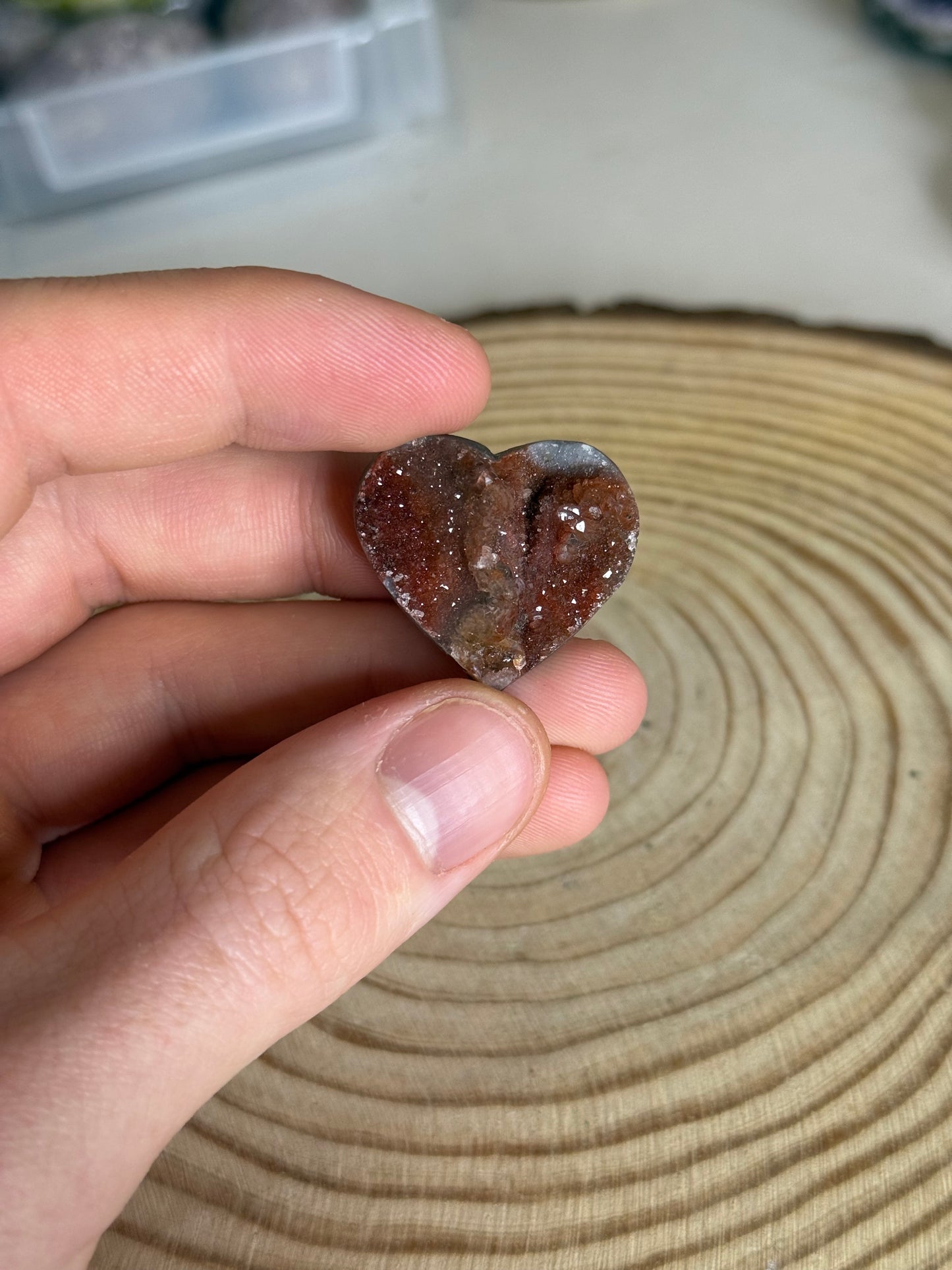 Red Chalcedony Heart