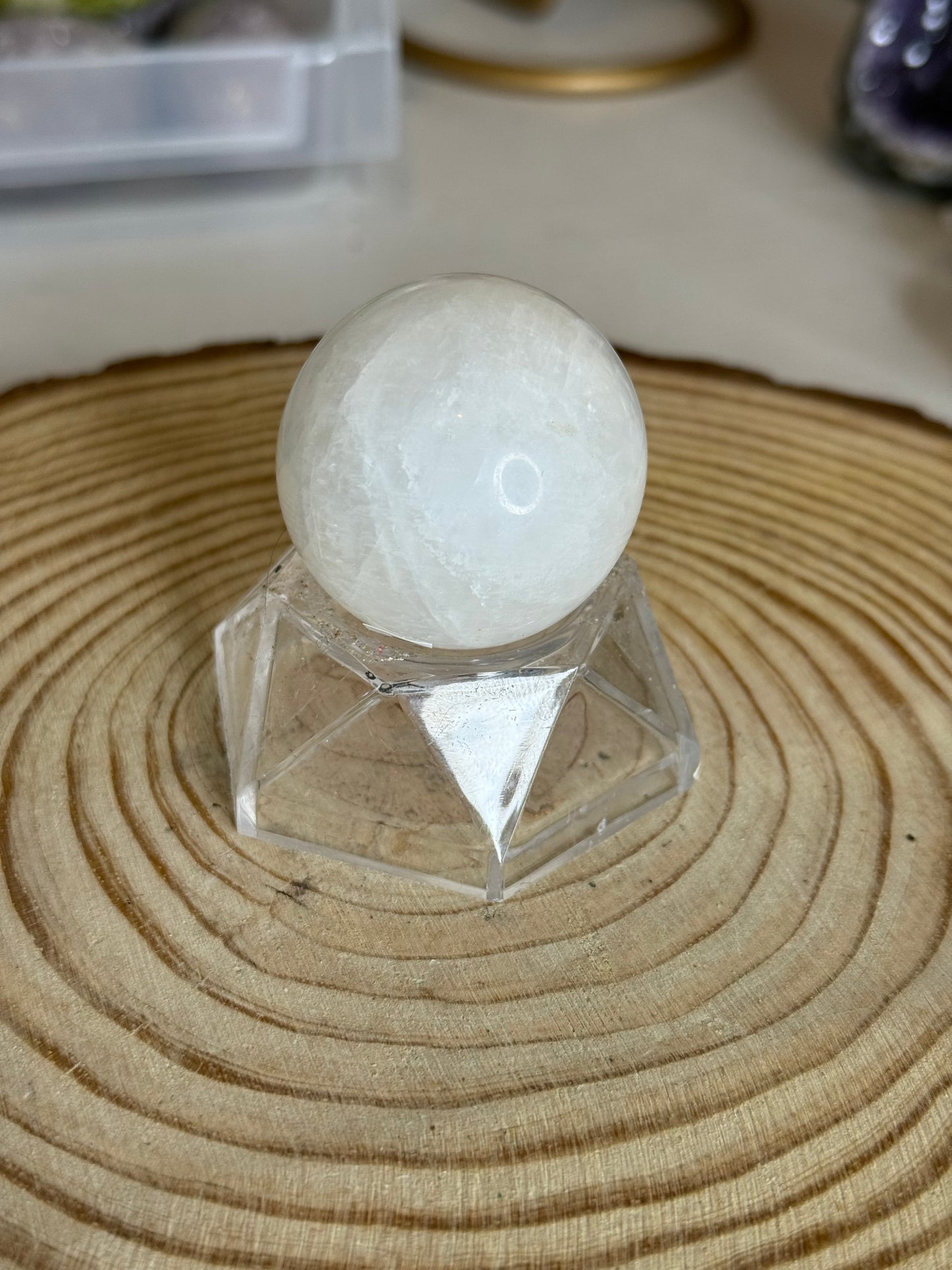 White Moonstone Spheres