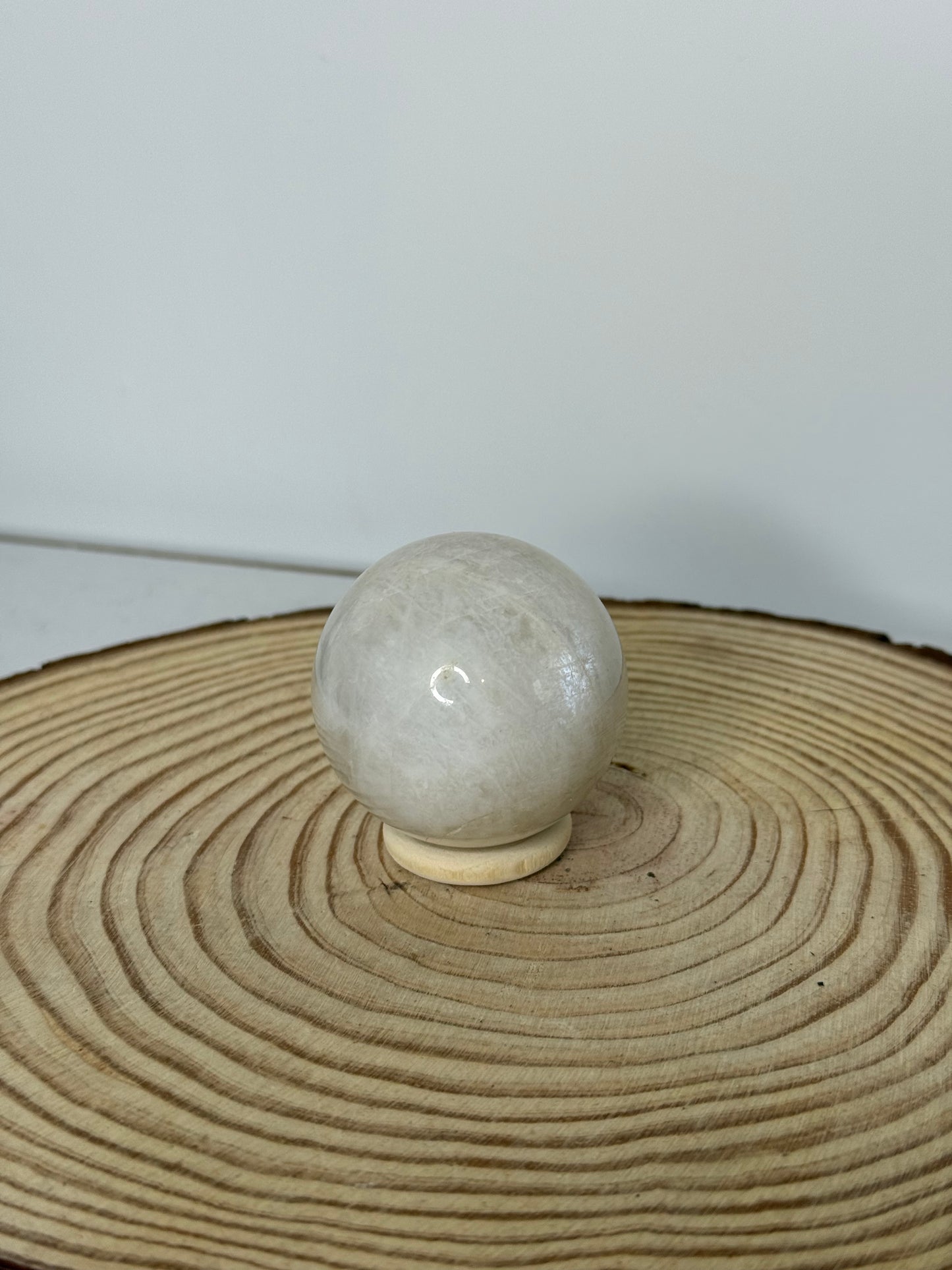 White moonstone spheres