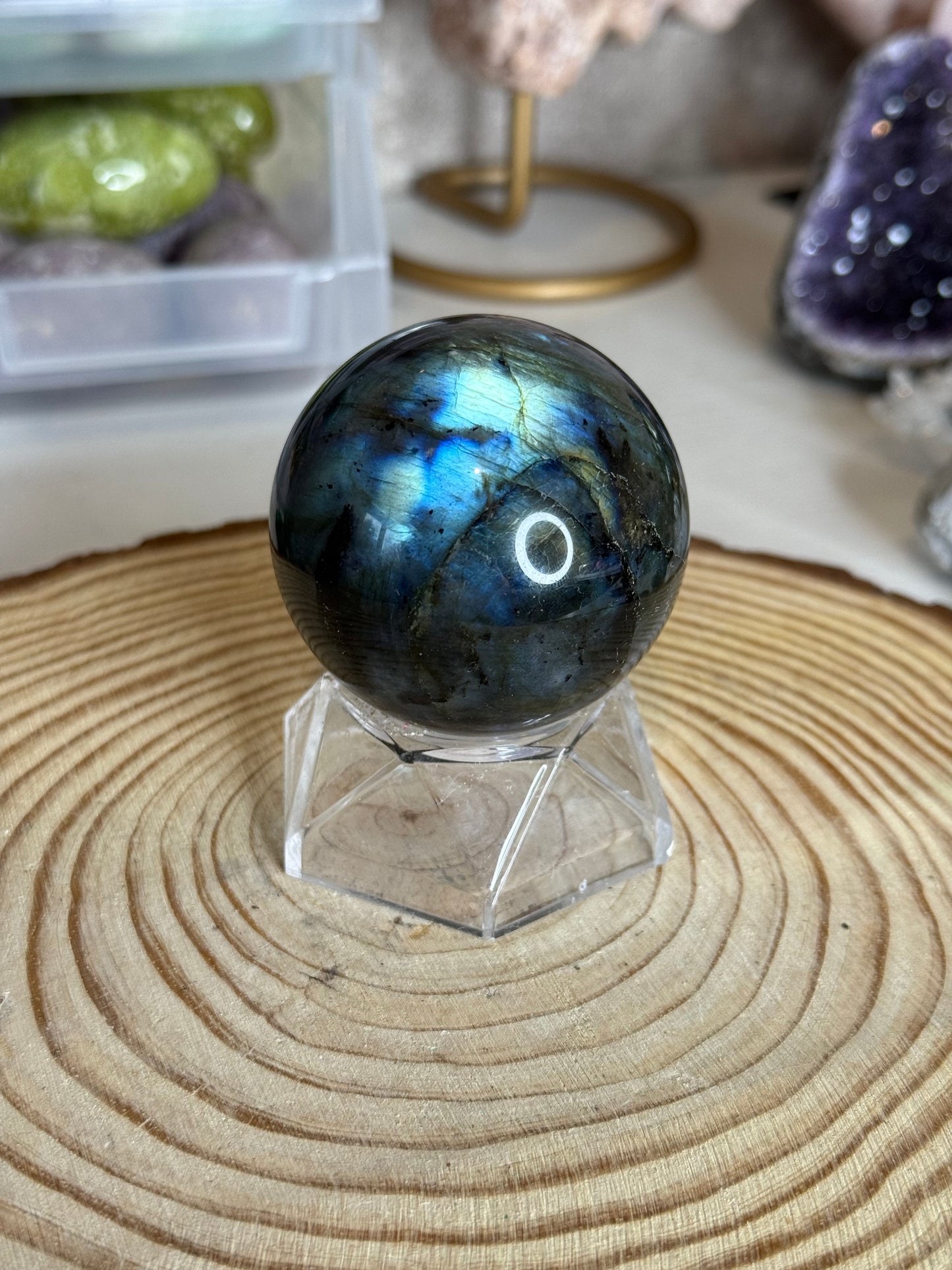 Labradorite spheres