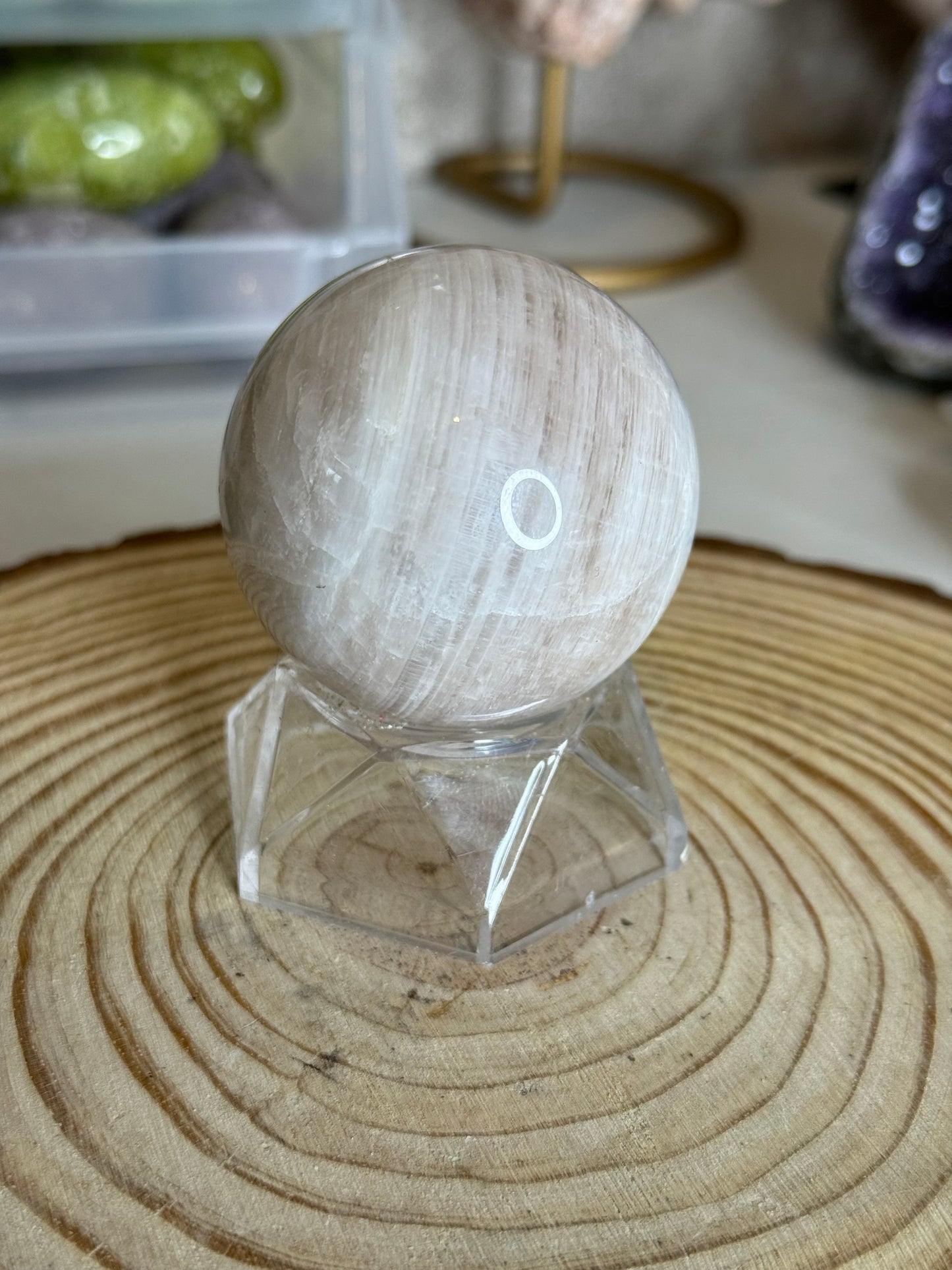 White Moonstone Spheres