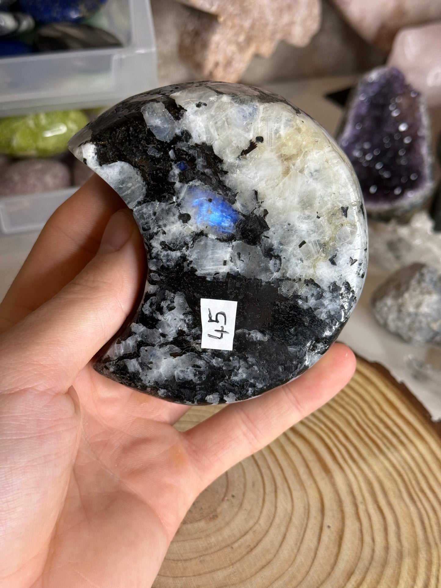 Rainbow moon stone bowl