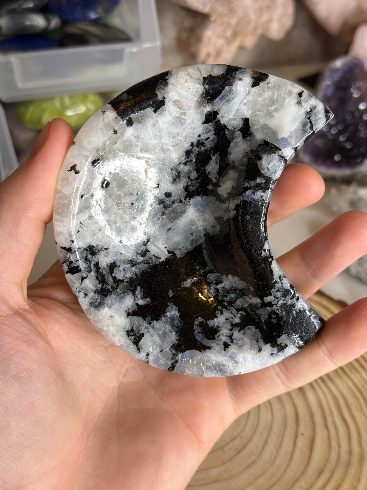 Rainbow moon stone bowl