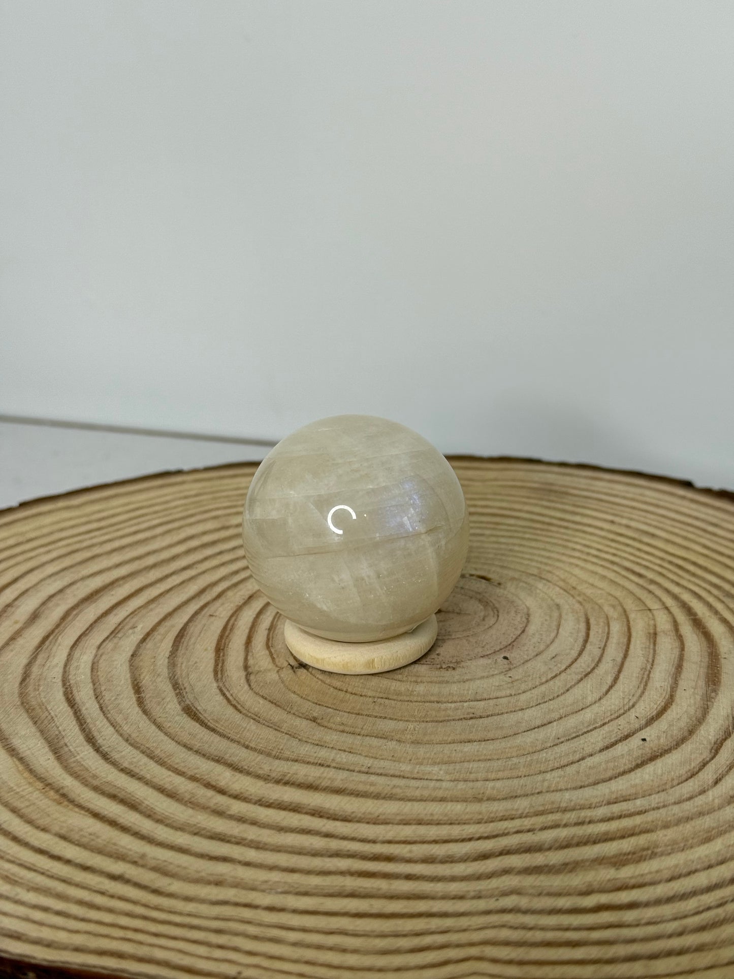 White moonstone spheres