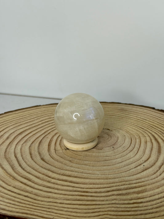 White moonstone spheres