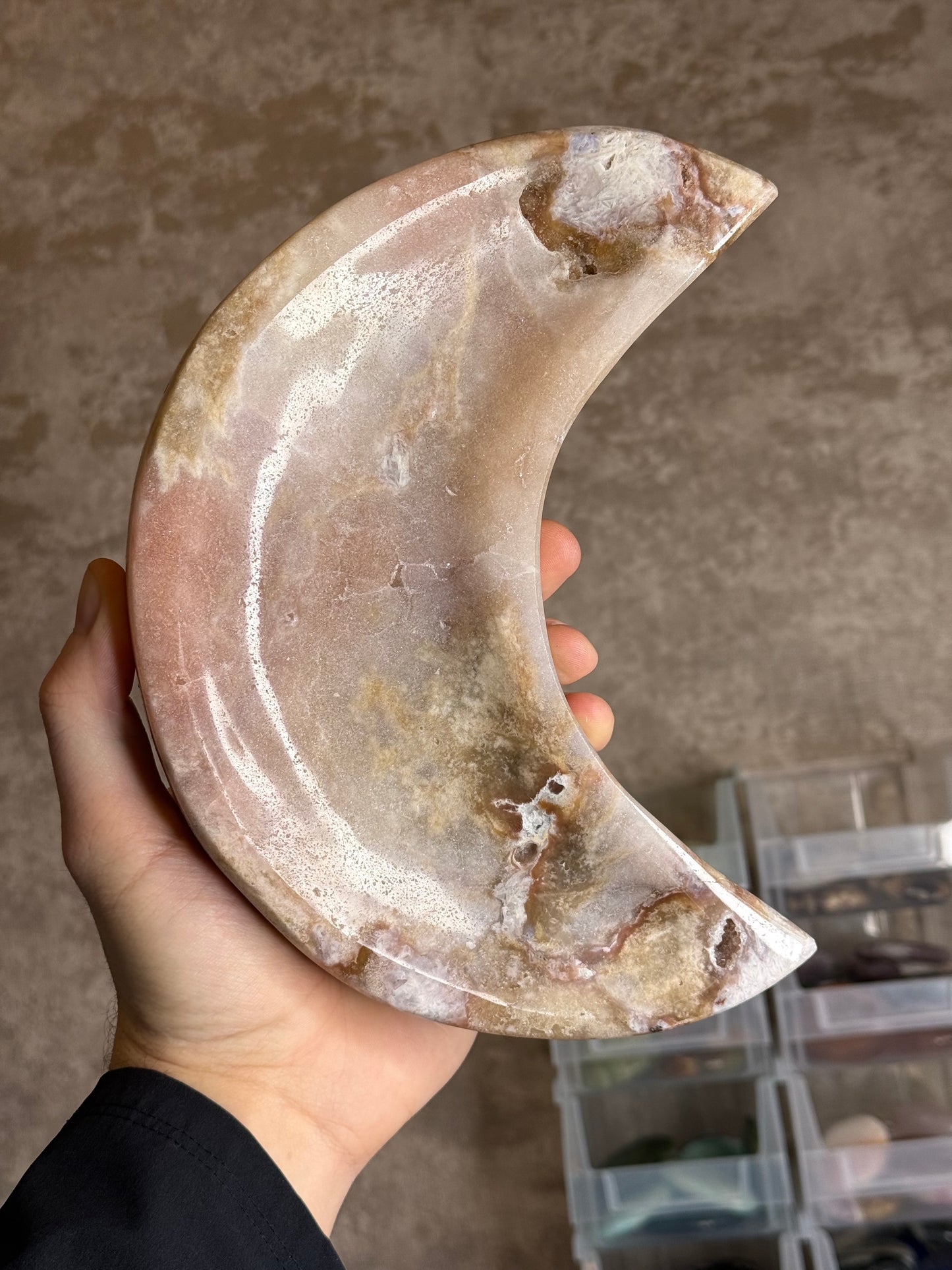 Pink Amethyst statement moon bowl