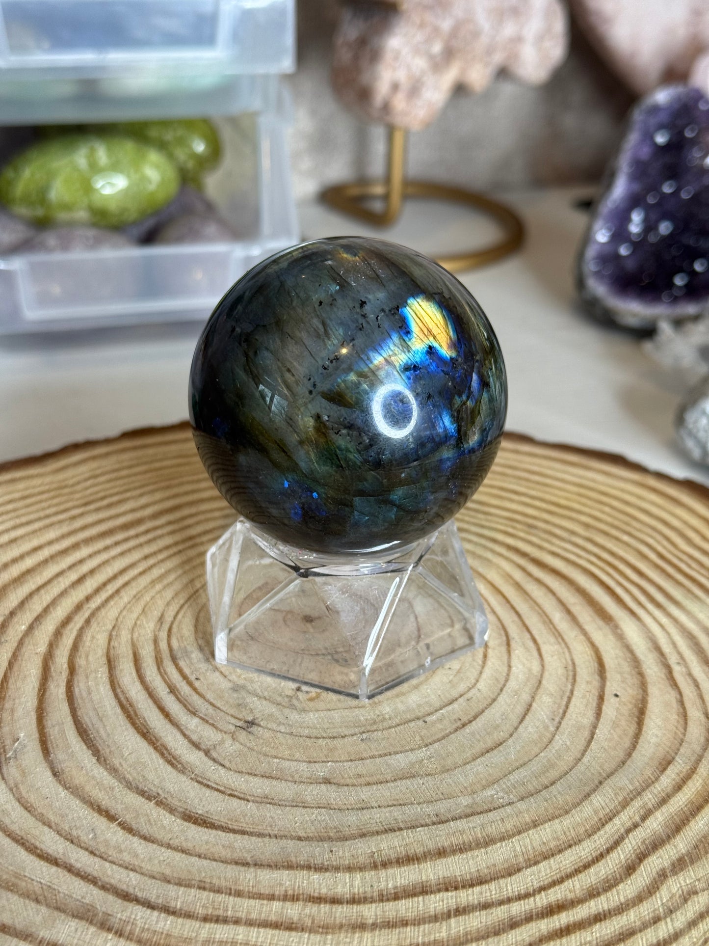 Labradorite spheres