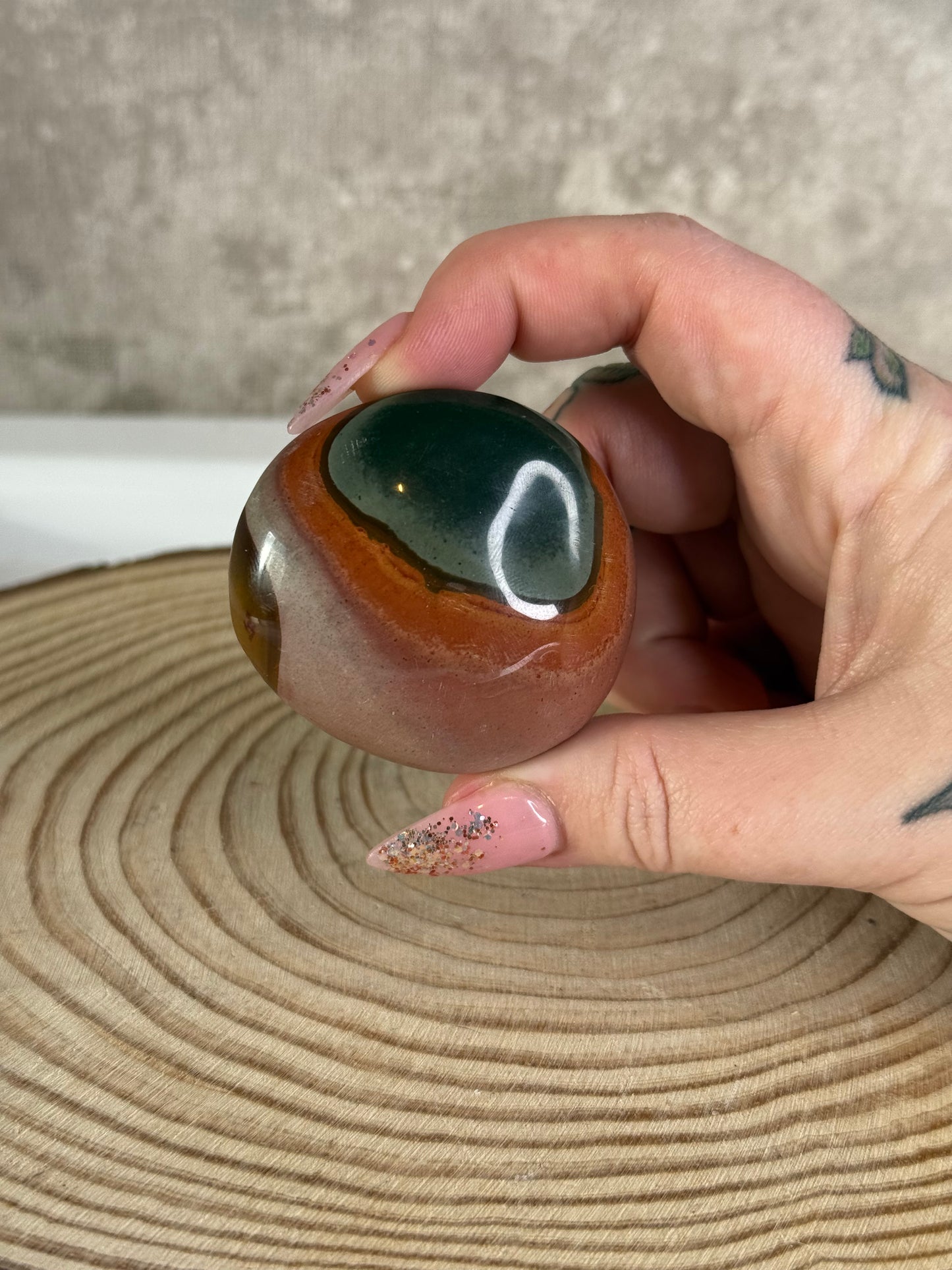 Pollychrome Jasper Palm Stones