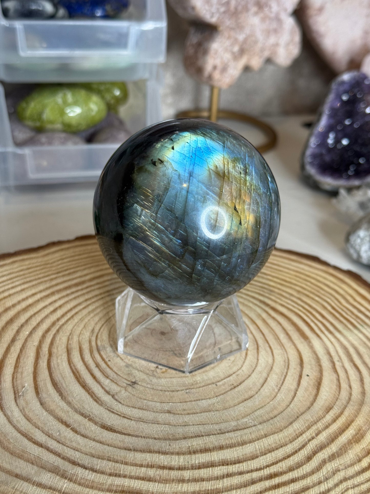 Labradorite spheres