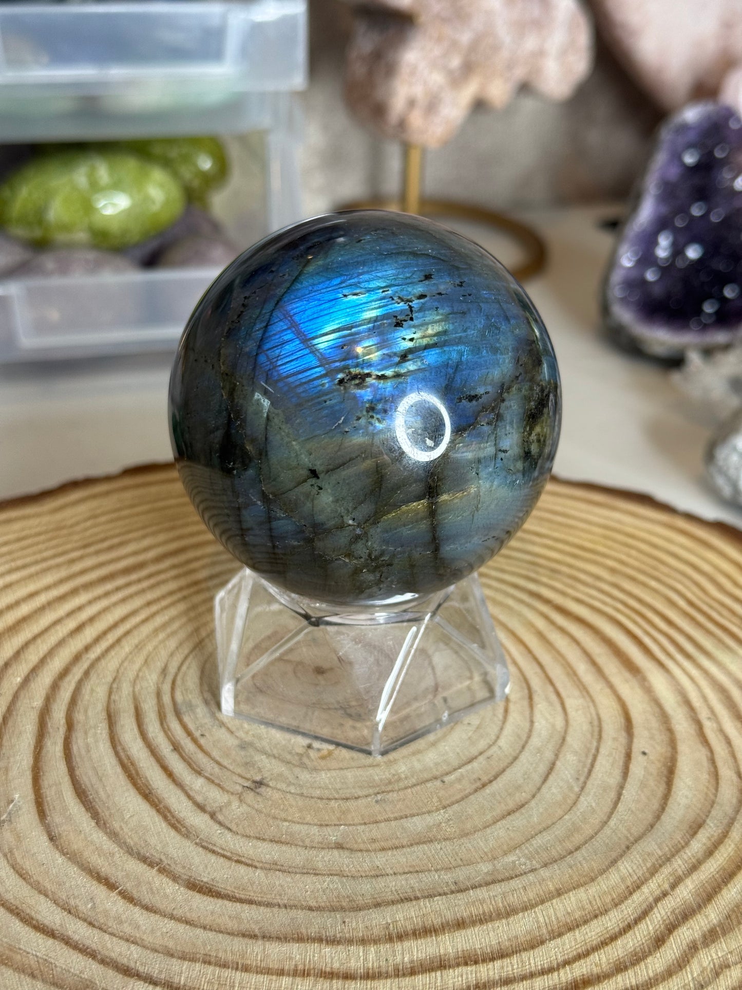 Labradorite spheres