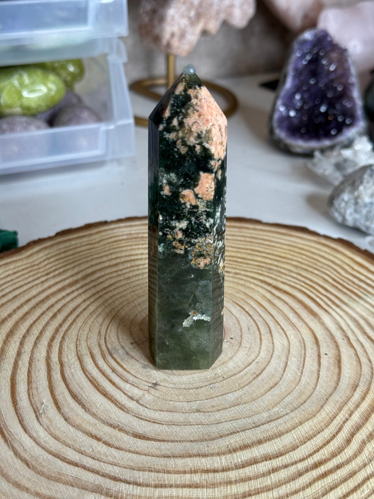 Sunstone In Green Tourmaline Towers