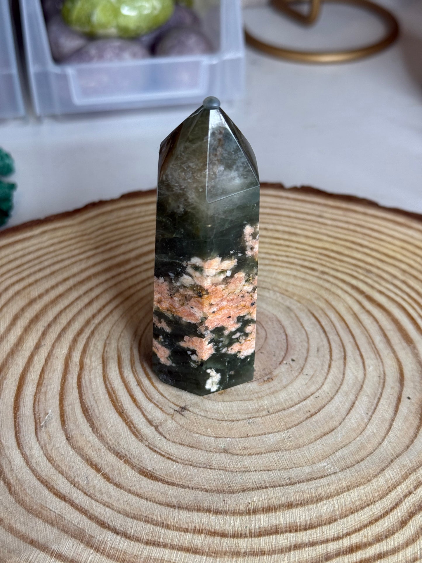 Sunstone In Green Tourmaline Towers