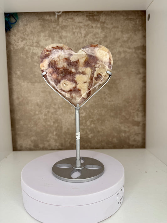 Pink amethyst flower heart