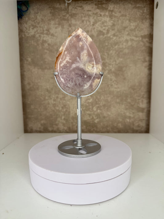 Pink amethyst flower teardrop