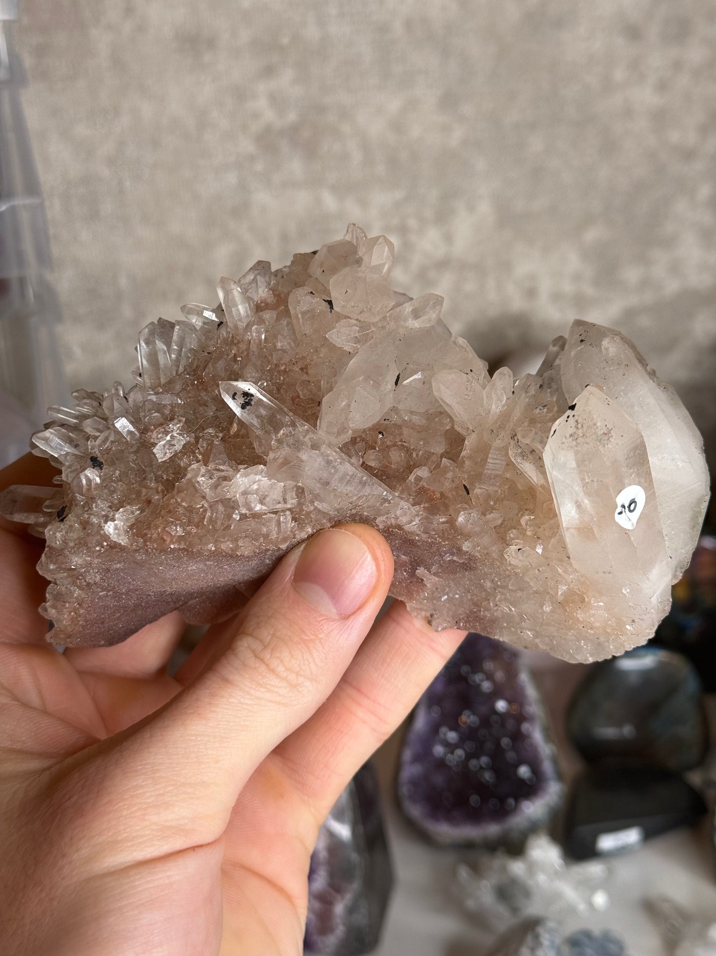 Red lavender Himalayan samadhi quartz